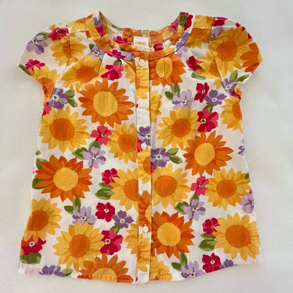 Gymboree Sunflower Smiles Printed Button Down Blouse